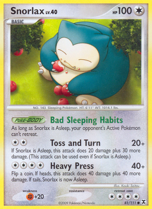 Snorlax (81/111) [Platinum: Rising Rivals] | Jomio and Rueliete's Cards and Comics