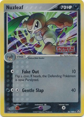 Nuzleaf (36/108) (Stamped) [EX: Power Keepers] | Jomio and Rueliete's Cards and Comics