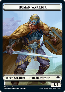 Saproling // Human Warrior Double-Sided Token [Starter Commander Decks] | Jomio and Rueliete's Cards and Comics