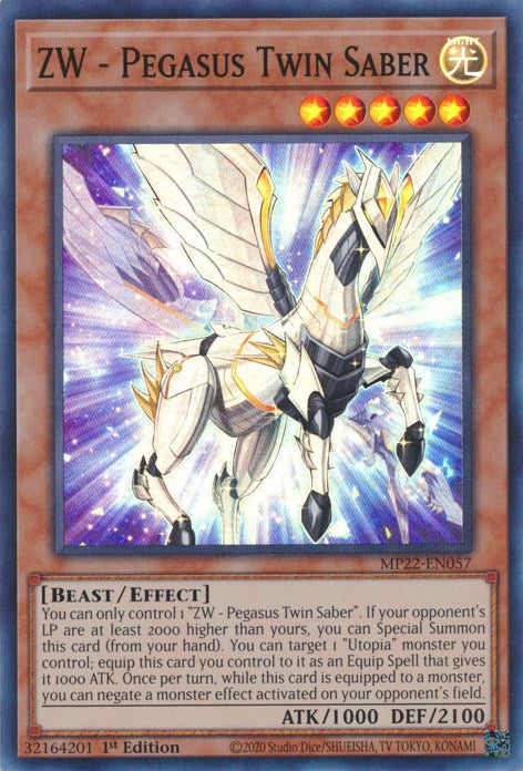 ZW - Pegasus Twin Saber [MP22-EN057] Super Rare | Jomio and Rueliete's Cards and Comics