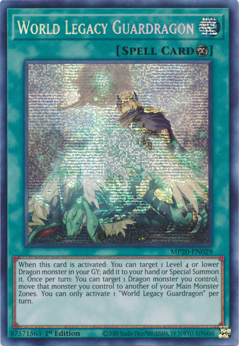 World Legacy Guardragon [MP20-EN029] Prismatic Secret Rare | Jomio and Rueliete's Cards and Comics