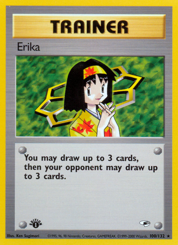 Erika (100/132) [Gym Heroes 1st Edition] | Jomio and Rueliete's Cards and Comics