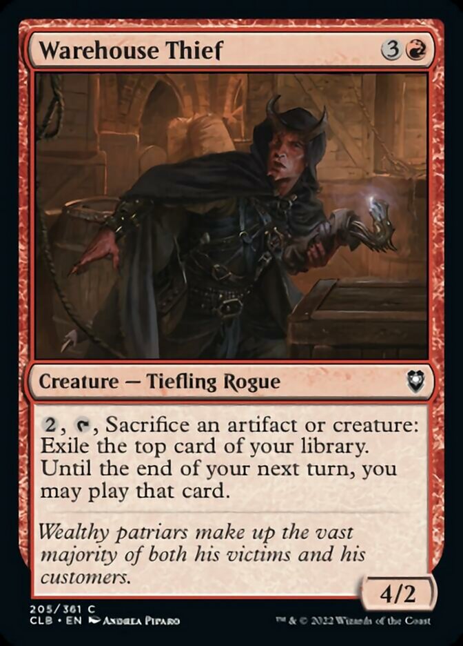 Warehouse Thief [Commander Legends: Battle for Baldur's Gate] | Jomio and Rueliete's Cards and Comics