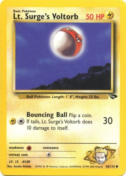 Lt. Surge's Voltorb (86/132) [Gym Challenge Unlimited] | Jomio and Rueliete's Cards and Comics