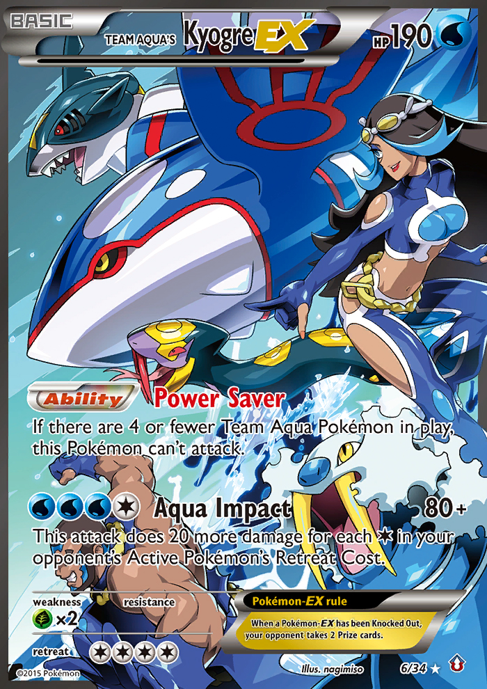 Team Aqua's Kyogre EX (6/34) [XY: Double Crisis] | Jomio and Rueliete's Cards and Comics