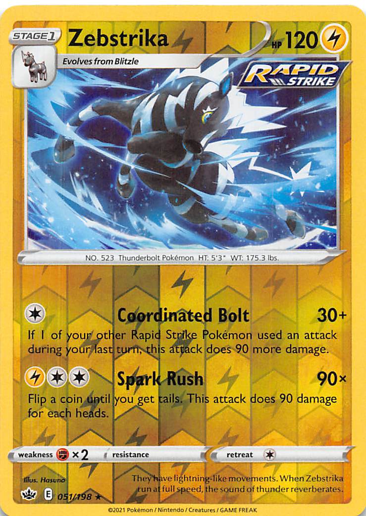 Zebstrika (051/198) [Sword & Shield: Chilling Reign] | Jomio and Rueliete's Cards and Comics