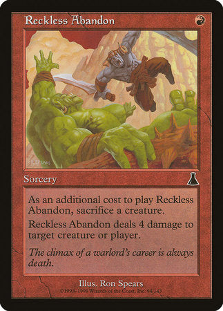 Reckless Abandon [Urza's Destiny] | Jomio and Rueliete's Cards and Comics