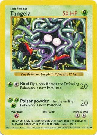 Tangela (66/102) [Base Set Shadowless Unlimited] | Jomio and Rueliete's Cards and Comics
