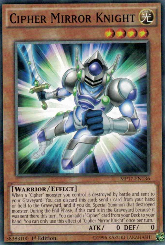 Cipher Mirror Knight [MP17-EN136] Common | Jomio and Rueliete's Cards and Comics