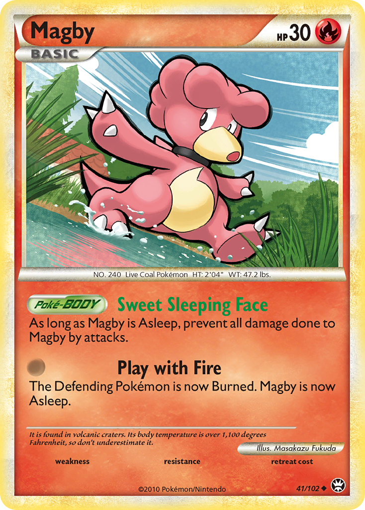 Magby (41/102) [HeartGold & SoulSilver: Triumphant] | Jomio and Rueliete's Cards and Comics