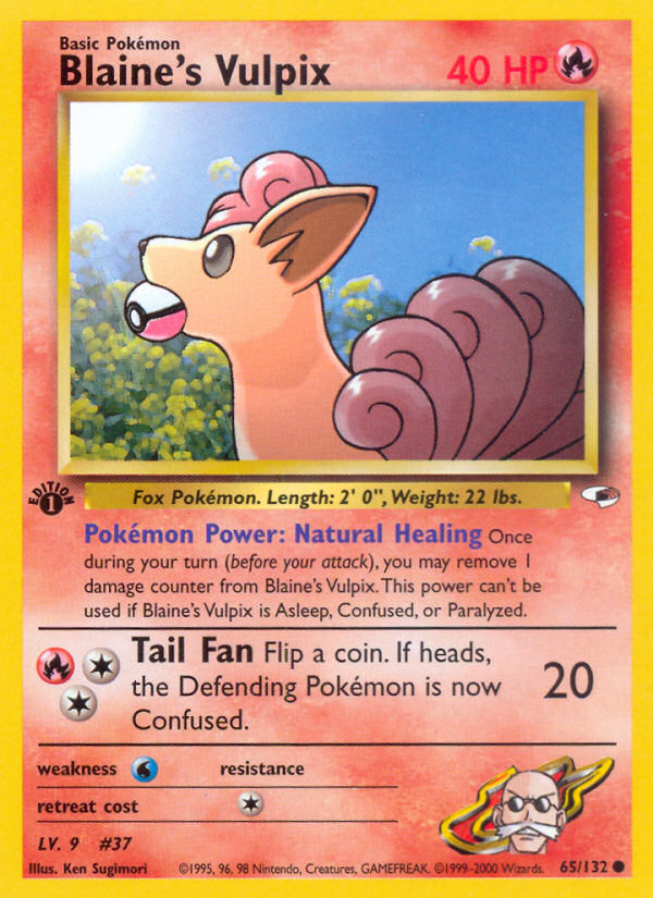Blaine's Vulpix (65/132) [Gym Heroes 1st Edition] | Jomio and Rueliete's Cards and Comics