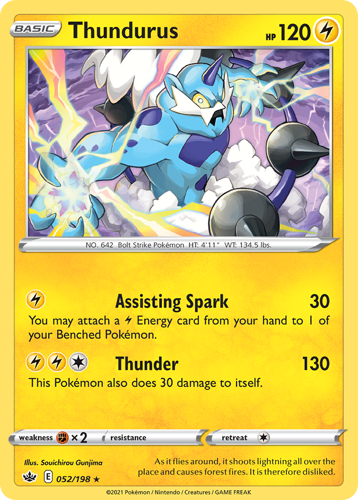 Thundurus (052/198) (Theme Deck Exclusive) [Sword & Shield: Chilling Reign] | Jomio and Rueliete's Cards and Comics