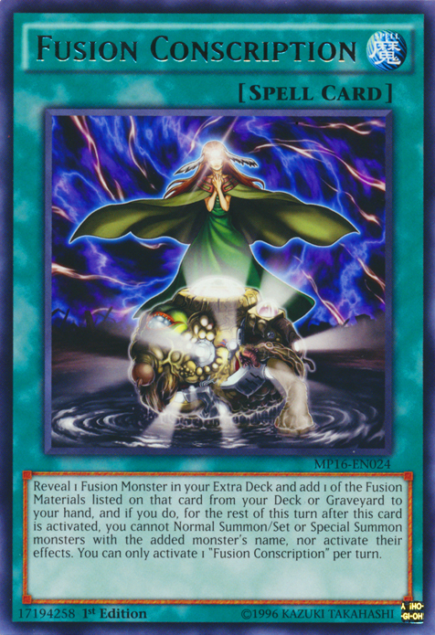 Fusion Conscription [MP16-EN024] Rare | Jomio and Rueliete's Cards and Comics