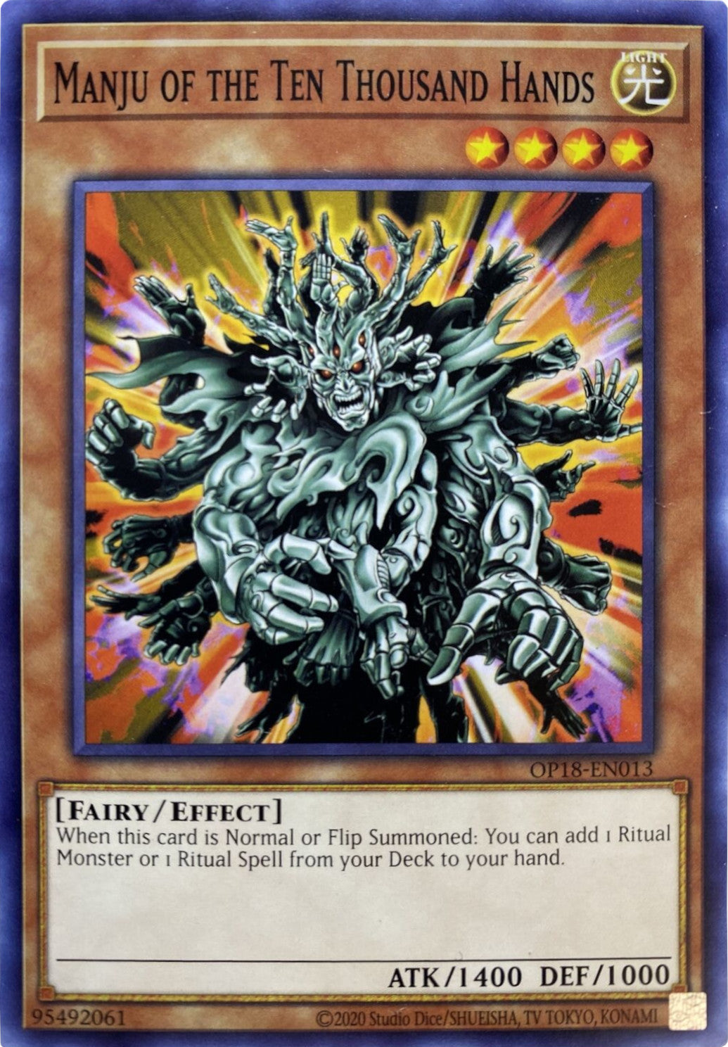Manju of the Ten Thousand Hands [OP18-EN013] Common | Jomio and Rueliete's Cards and Comics