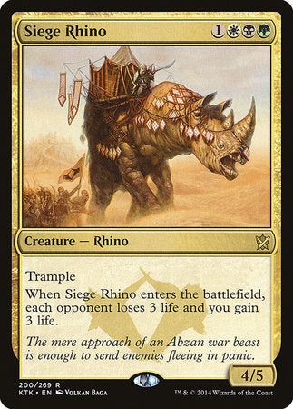 Siege Rhino [Khans of Tarkir] | Jomio and Rueliete's Cards and Comics