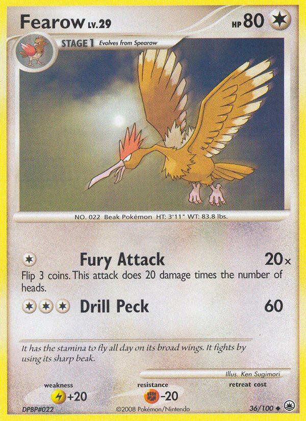 Fearow (36/100) [Diamond & Pearl: Majestic Dawn] | Jomio and Rueliete's Cards and Comics