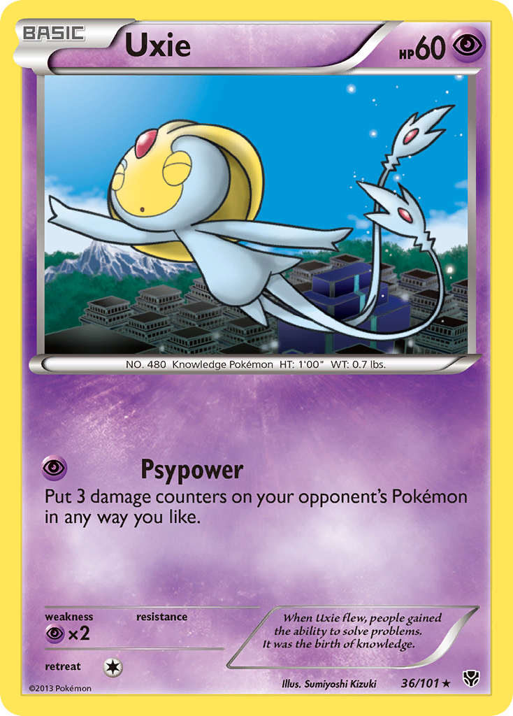 Uxie (36/101) [Black & White: Plasma Blast] | Jomio and Rueliete's Cards and Comics