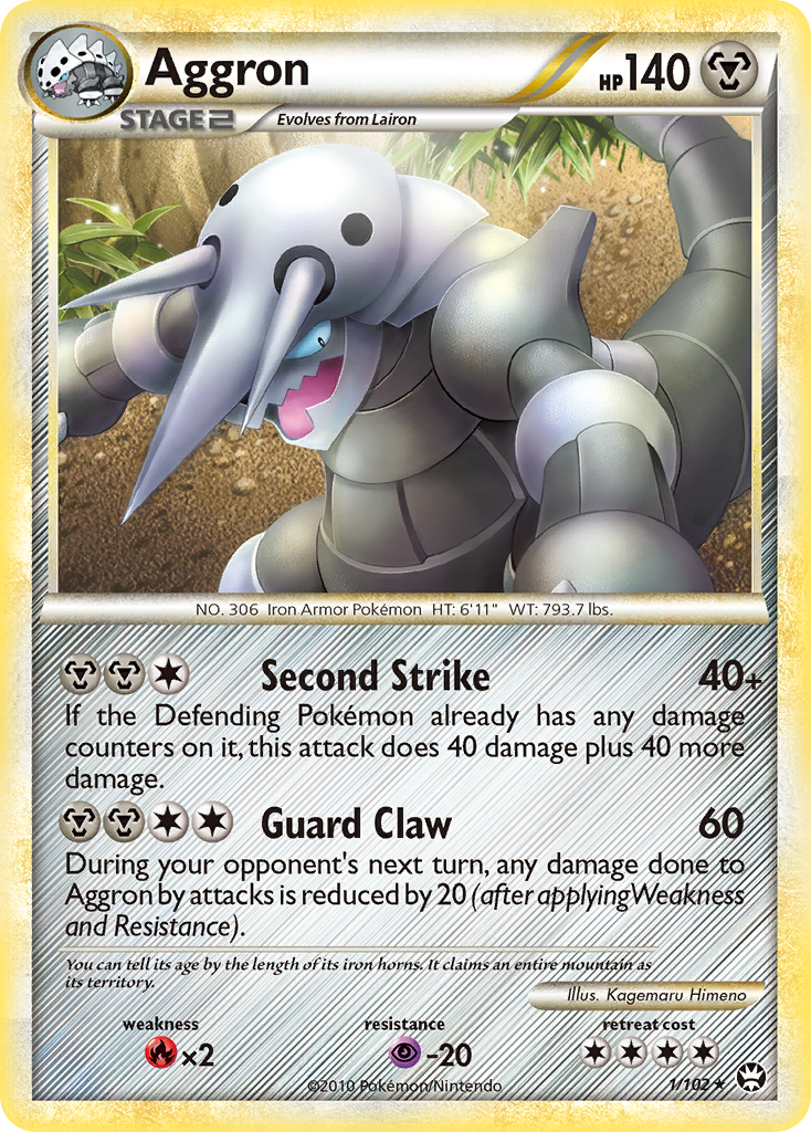 Aggron (1/102) [HeartGold & SoulSilver: Triumphant] | Jomio and Rueliete's Cards and Comics