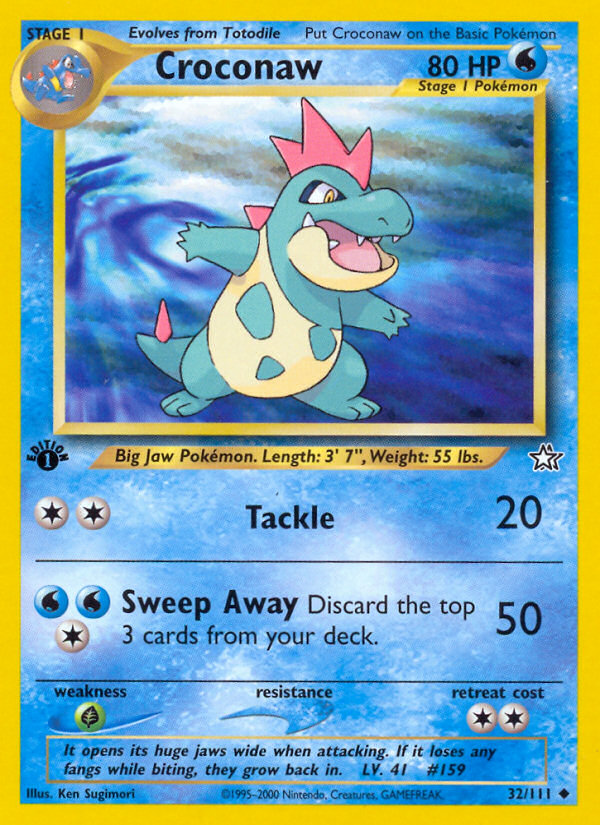Croconaw (32/111) [Neo Genesis 1st Edition] | Jomio and Rueliete's Cards and Comics