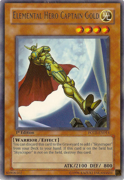 Elemental Hero Captain Gold [FOTB-EN014] Ultra Rare | Jomio and Rueliete's Cards and Comics