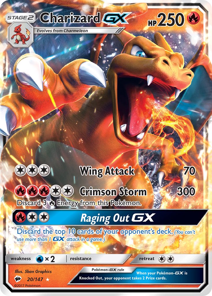 Charizard GX (20/147) [Sun & Moon: Burning Shadows] | Jomio and Rueliete's Cards and Comics