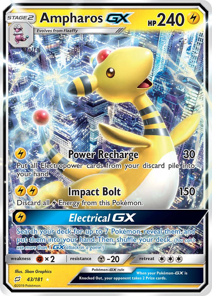 Ampharos GX (43/181) [Sun & Moon: Team Up] | Jomio and Rueliete's Cards and Comics
