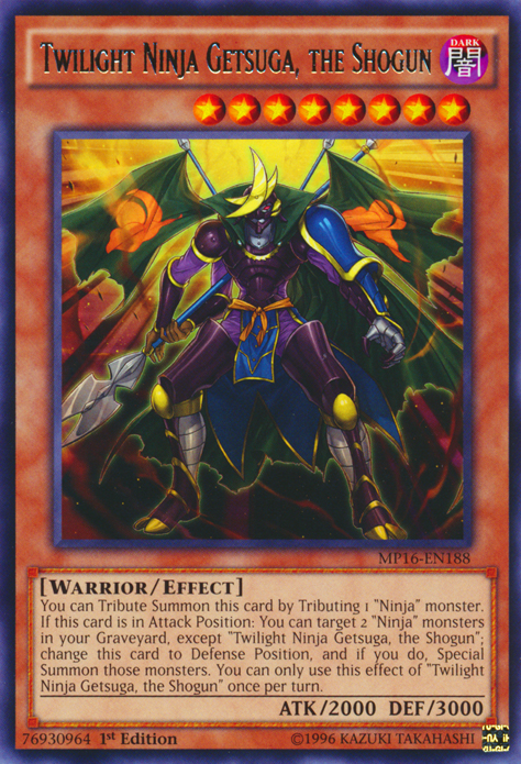 Twilight Ninja Getsuga, the Shogun [MP16-EN188] Rare | Jomio and Rueliete's Cards and Comics