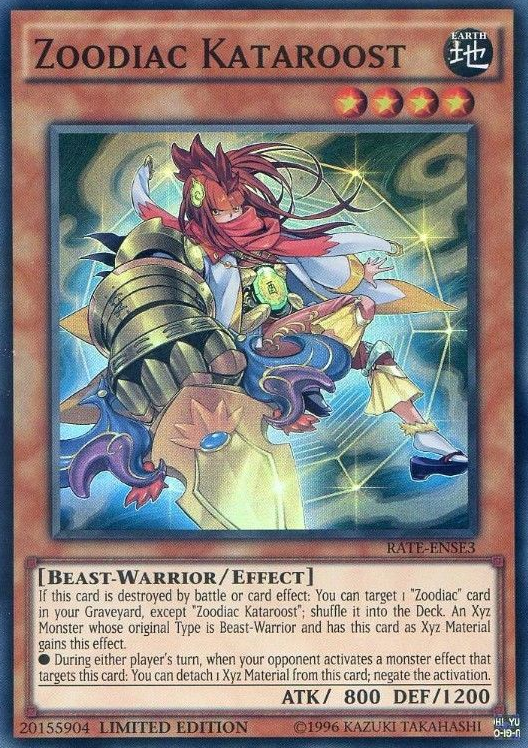 Zoodiac Kataroost [RATE-ENSE3] Super Rare | Jomio and Rueliete's Cards and Comics