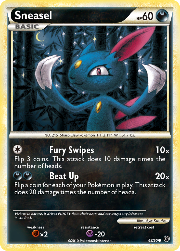 Sneasel (68/90) [HeartGold & SoulSilver: Undaunted] | Jomio and Rueliete's Cards and Comics