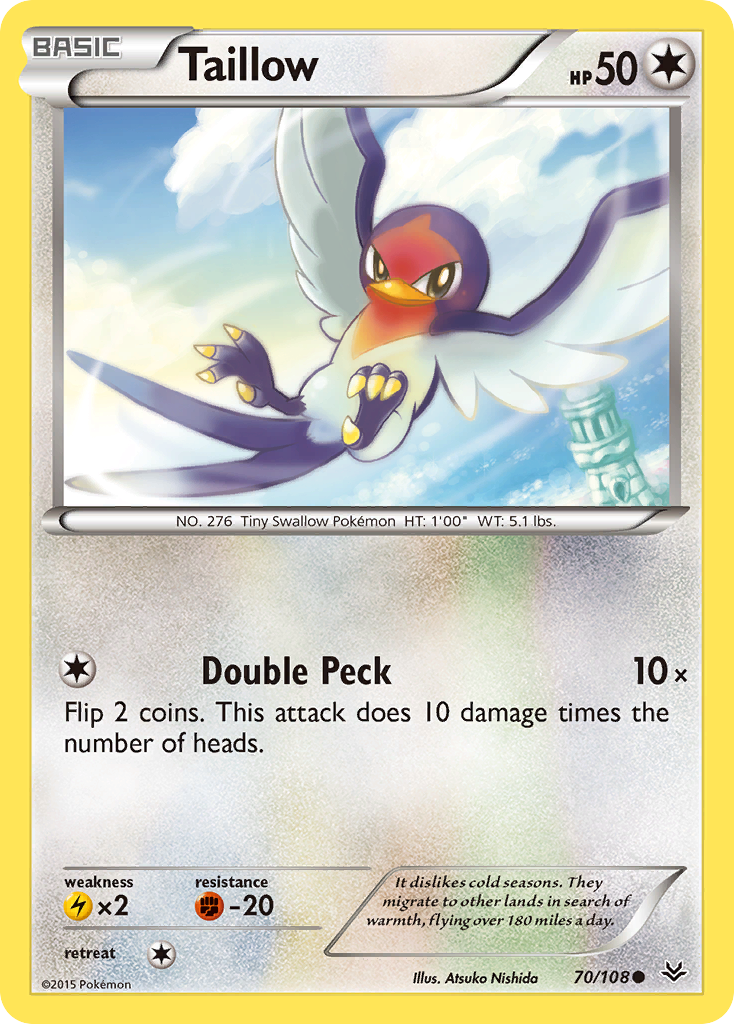 Taillow (70/108) [XY: Roaring Skies] | Jomio and Rueliete's Cards and Comics