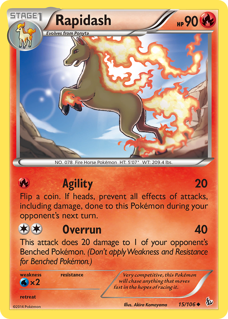 Rapidash (15/106) [XY: Flashfire] | Jomio and Rueliete's Cards and Comics