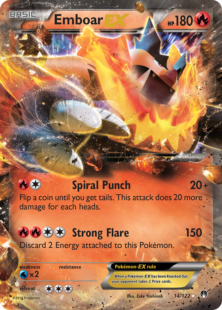 Emboar EX (14/122) [XY: BREAKpoint] | Jomio and Rueliete's Cards and Comics