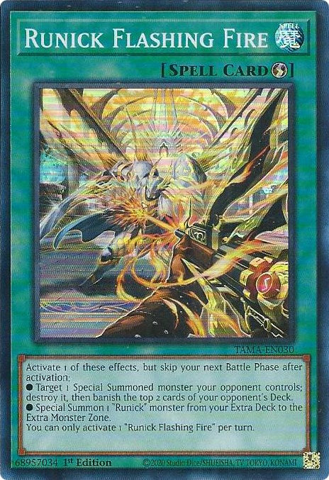Runick Flashing Fire [TAMA-EN030] Super Rare | Jomio and Rueliete's Cards and Comics