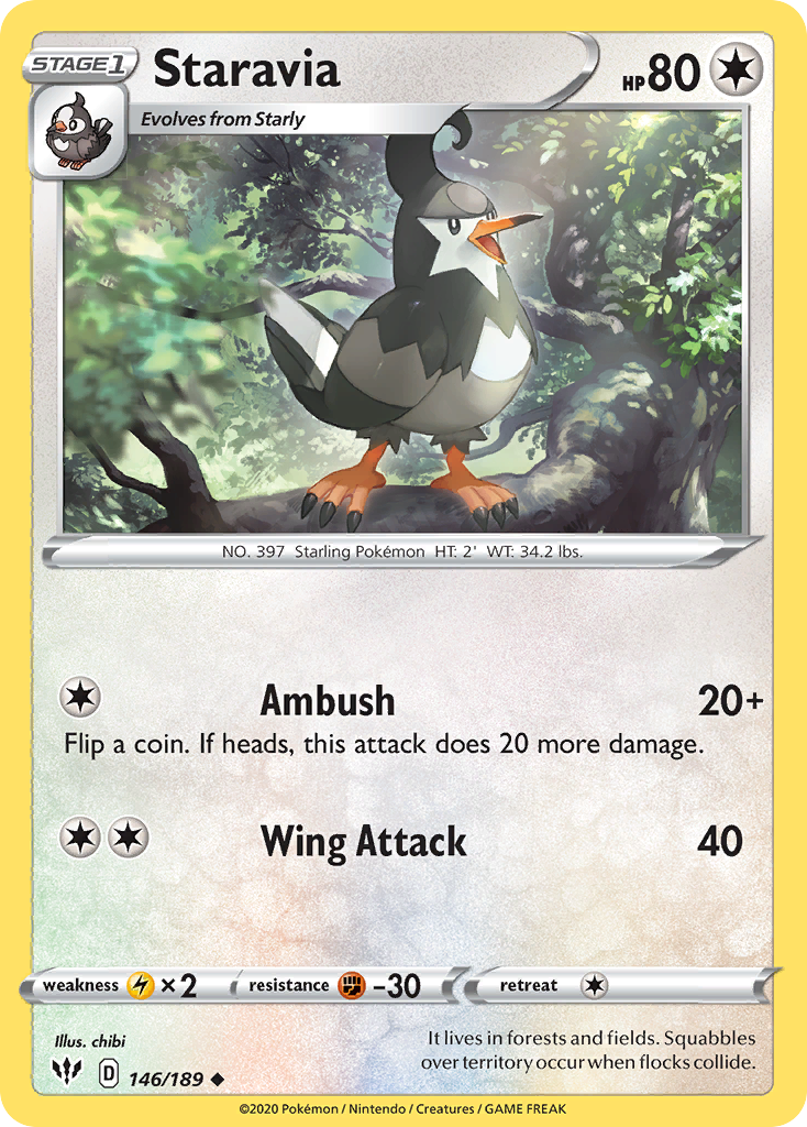 Staravia (146/189) [Sword & Shield: Darkness Ablaze] | Jomio and Rueliete's Cards and Comics