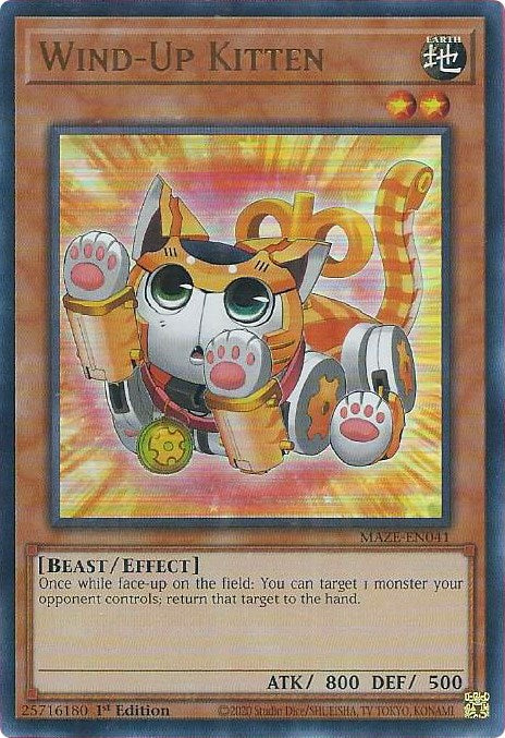 Wind-Up Kitten [MAZE-EN041] Ultra Rare | Jomio and Rueliete's Cards and Comics