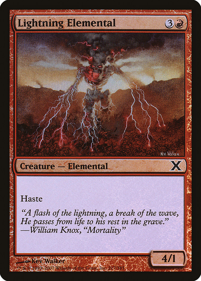 Lightning Elemental (Premium Foil) [Tenth Edition] | Jomio and Rueliete's Cards and Comics
