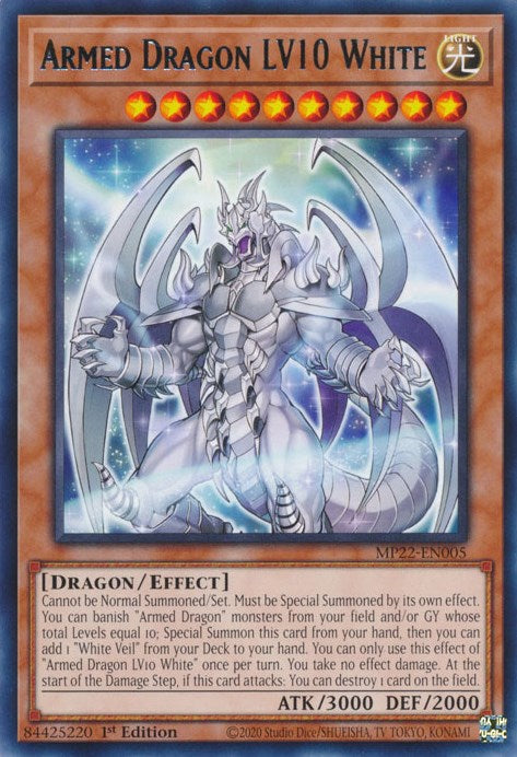 Armed Dragon LV10 White [MP22-EN005] Rare | Jomio and Rueliete's Cards and Comics