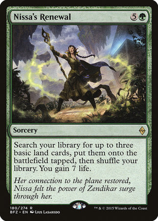 Nissa's Renewal [Battle for Zendikar] | Jomio and Rueliete's Cards and Comics