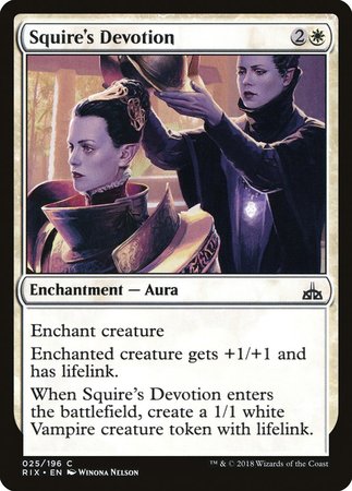 Squire's Devotion [Rivals of Ixalan] | Jomio and Rueliete's Cards and Comics