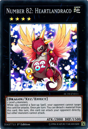 Number 82: Heartlandraco [AC18-EN011] Super Rare | Jomio and Rueliete's Cards and Comics