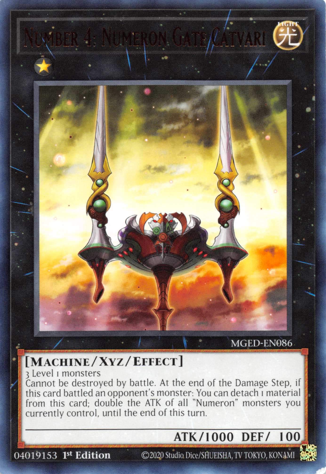 Number 4: Numeron Gate Catvari [MGED-EN086] Rare | Jomio and Rueliete's Cards and Comics