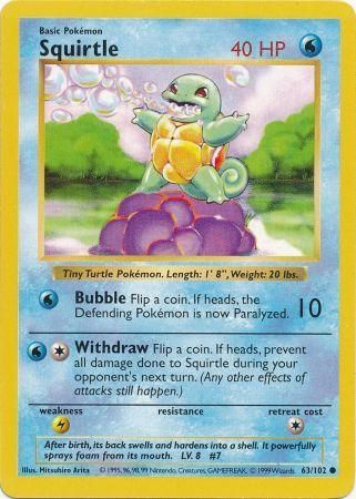 Squirtle (63/102) [Base Set Shadowless Unlimited] | Jomio and Rueliete's Cards and Comics