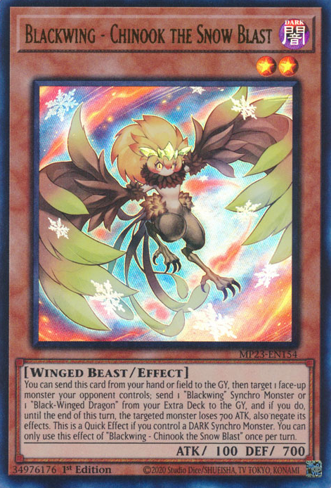 Blackwing - Chinook the Snow Blast [MP23-EN154] Ultra Rare | Jomio and Rueliete's Cards and Comics
