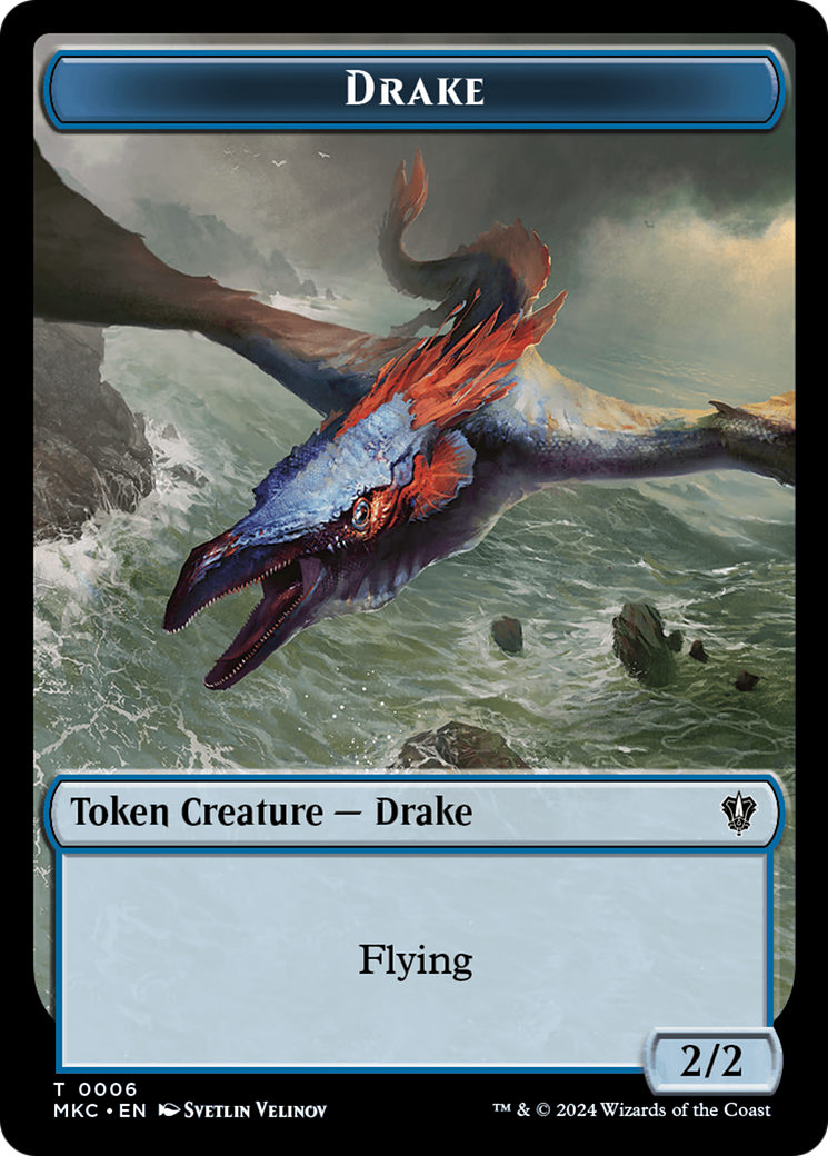 Drake // Cat Double-Sided Token [Murders at Karlov Manor Commander Tokens] | Jomio and Rueliete's Cards and Comics