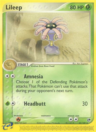 Lileep (43/100) [EX: Sandstorm] | Jomio and Rueliete's Cards and Comics
