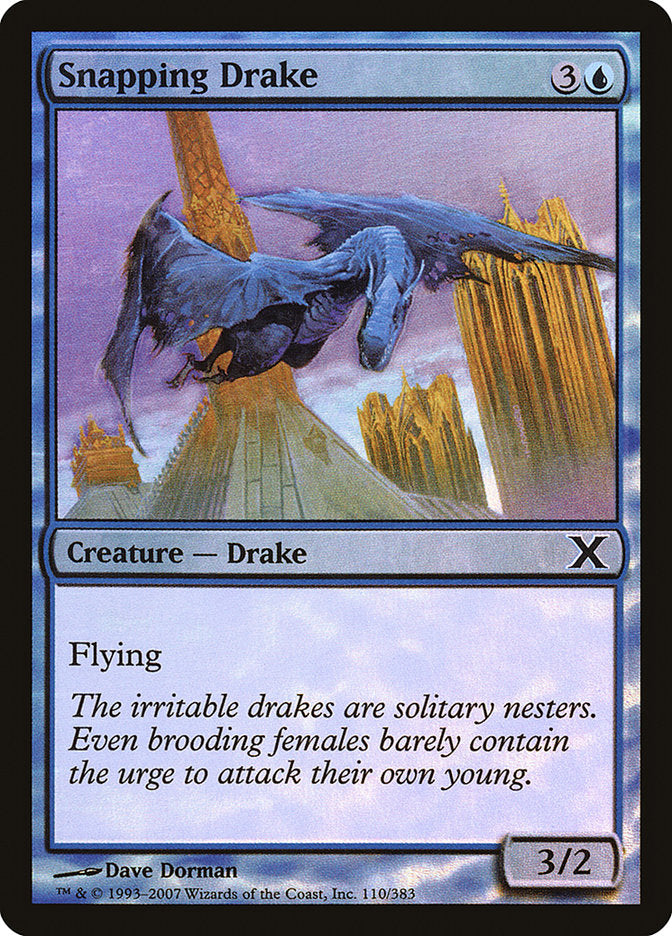 Snapping Drake (Premium Foil) [Tenth Edition] | Jomio and Rueliete's Cards and Comics