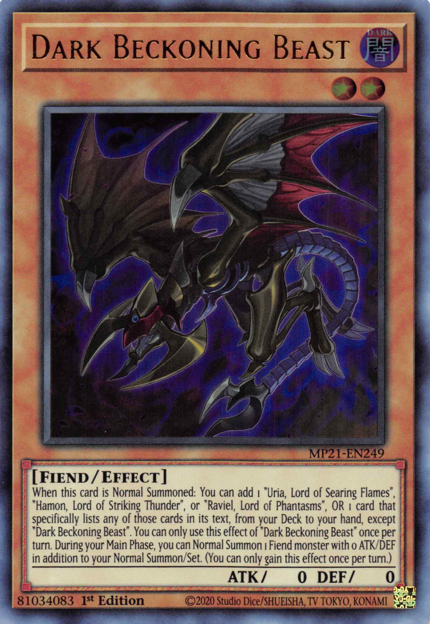 Dark Beckoning Beast [MP21-EN249] Ultra Rare | Jomio and Rueliete's Cards and Comics
