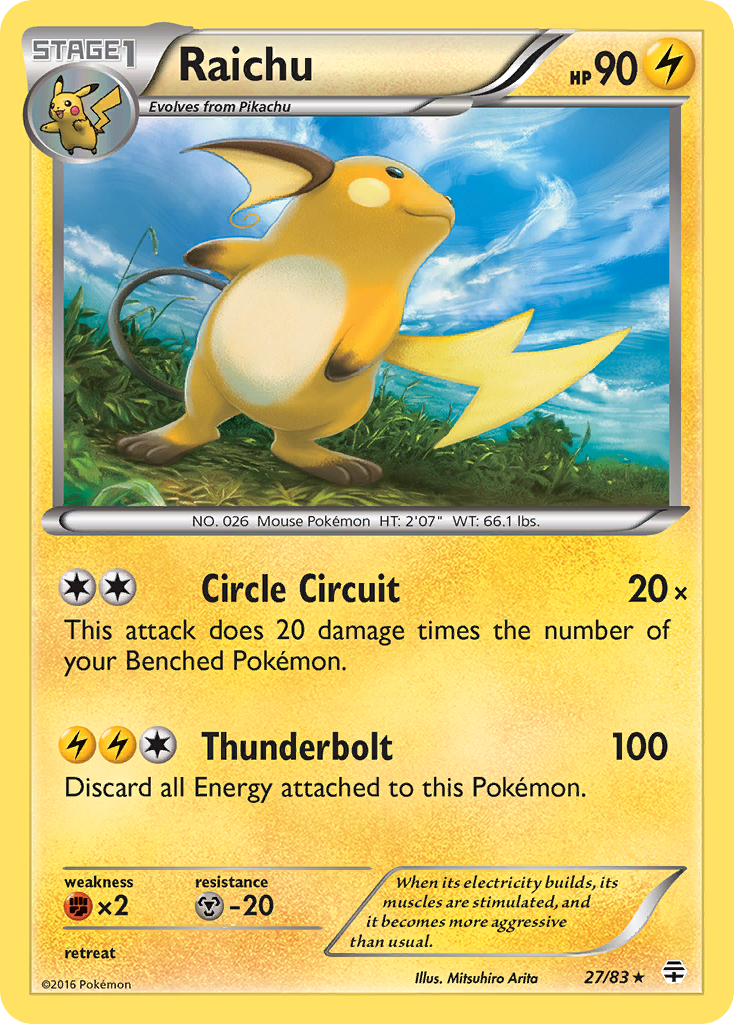 Raichu (27/83) [XY: Generations] | Jomio and Rueliete's Cards and Comics