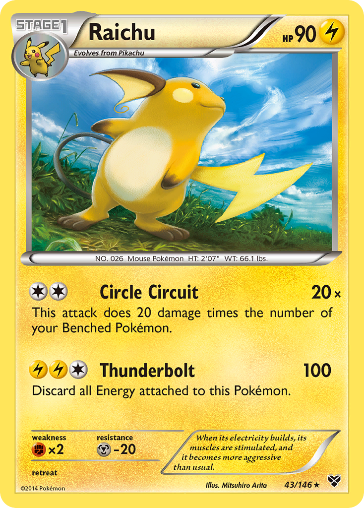 Raichu (43/146) [XY: Base Set] | Jomio and Rueliete's Cards and Comics