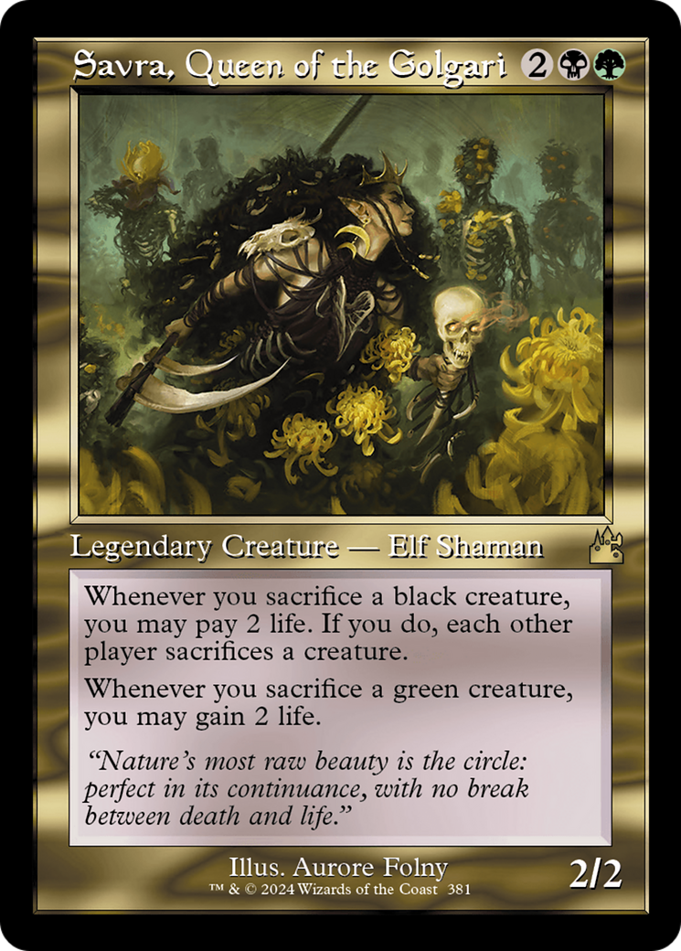 Savra, Queen of the Golgari (Retro Frame) [Ravnica Remastered] | Jomio and Rueliete's Cards and Comics